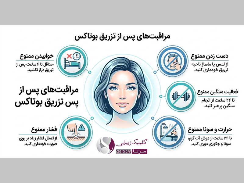 مراقبت‌های بعد از تزریق بوتاکس